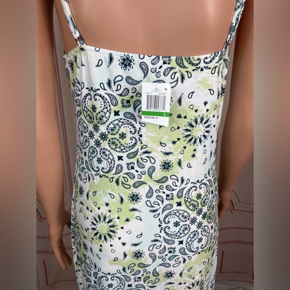 DEREK HEART Womens White Twist Front Bra Cups Midi Empire Dress Juniors L XL - Picture 11 of 15